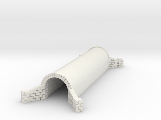 N Scale Brick Walkway Tunnel Double Track 1:160 in White Natural Versatile Plastic