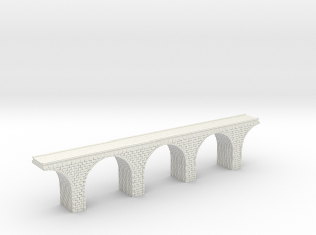 N Scale Arch Bridge Triple Single Track 1:160 in White Natural Versatile Plastic