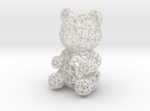 Teddy Bear Wireframe in White Natural Versatile Plastic