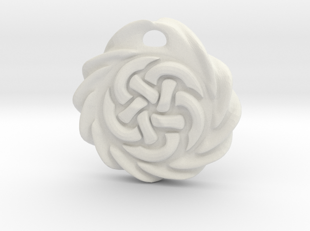 Celtic Pendant in White Natural Versatile Plastic