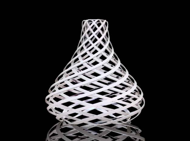 Pear_twisted_raised in White Natural Versatile Plastic