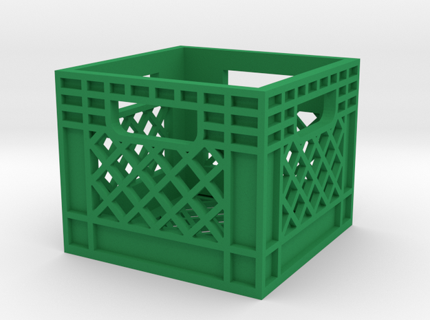 1/10 Milk Crate in Green Processed Versatile Plastic