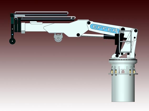 EFFER 65000 marine crane - 1:100 in Tan Fine Detail Plastic