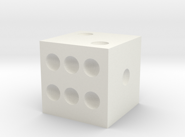 Tiny Dice that is very wrong but so right in White Natural Versatile Plastic