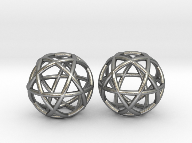 Penta Sphere 2 beads in Natural Silver