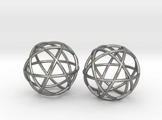 Penta Sphere pair, .6" diam in Natural Silver