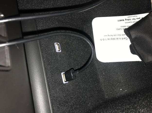 Tesla Model 3 USB extension adapter in Black Natural Versatile Plastic