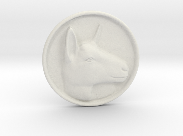 Alpine Doe Coin in White Natural Versatile Plastic