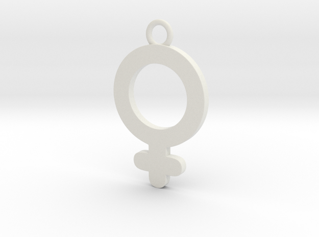 Cosplay Charm - Venus/Female Symbol (style 2) in White Natural Versatile Plastic