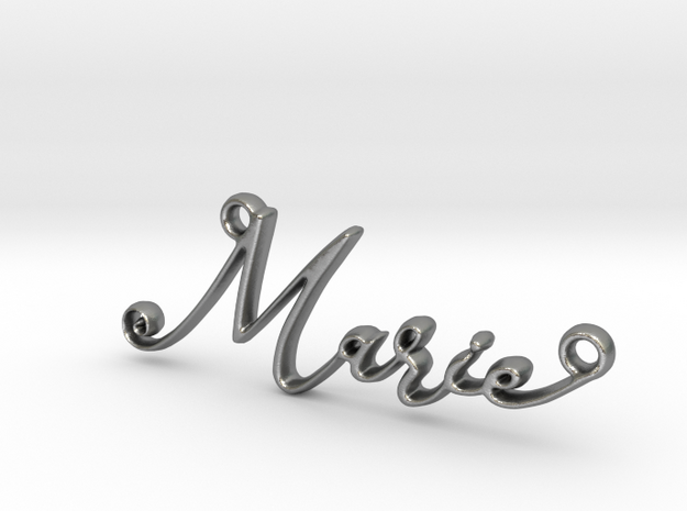Marie First Name Pendant in Natural Silver