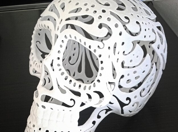 Mexican Skull "Día de los Muertos" inspired in White Natural Versatile Plastic