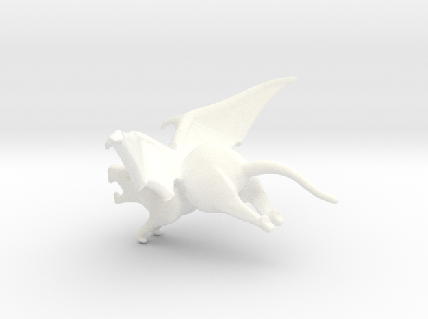 Winged Rat in White Processed Versatile Plastic