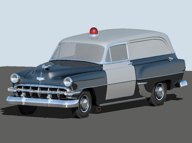 1954 Chevy Police Wagon (2) N Scale Vehicles in Smooth Fine Detail Plastic