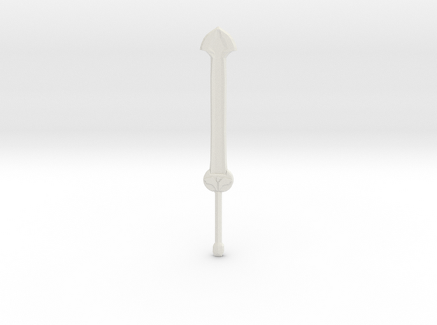 Two handed Fantasy Sword in White Natural Versatile Plastic