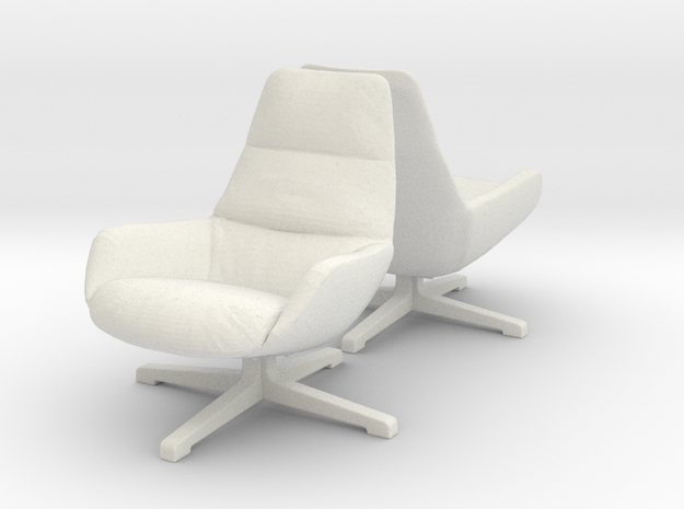 Chair 08. 1:24 Scale in White Natural Versatile Plastic