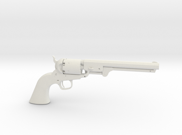 1/3 Scale Colt 1851 Navy Revolver in White Natural Versatile Plastic