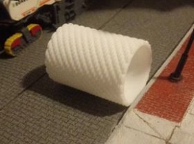 Milled Road Surface Roller for 1-87 Scale in White Natural Versatile Plastic