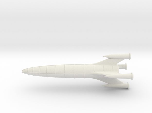 Retro Rocket 5 in White Natural Versatile Plastic