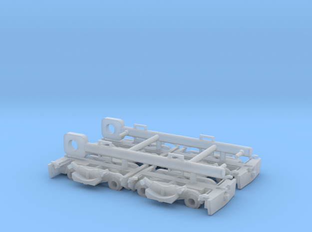VEVEY Rollbock H0m, 4 Stück mit 2 Kuppelstangen in Smoothest Fine Detail Plastic
