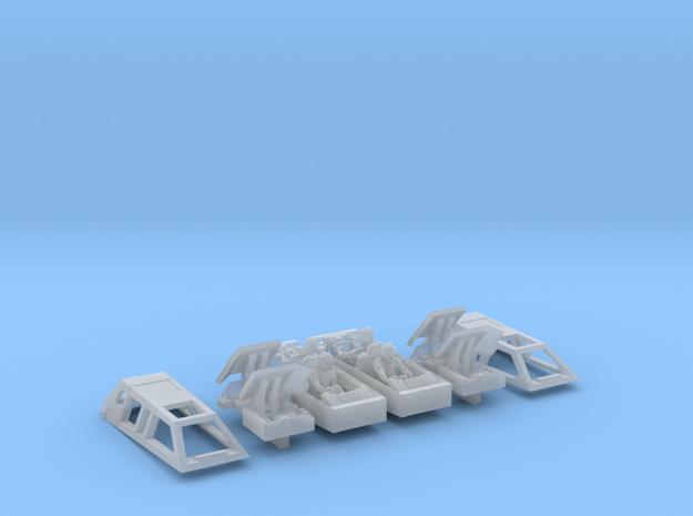 2x Snow speeders, Closed Canopy and Flaps, 1:144 in Smooth Fine Detail Plastic