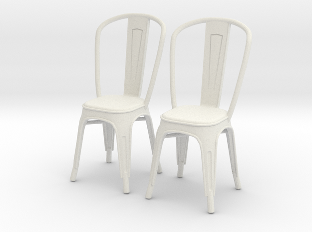Chair 09. 1:24 Scale in White Natural Versatile Plastic
