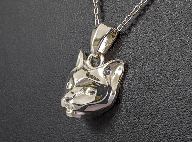 Cat Pendant in Polished Silver (Interlocking Parts)