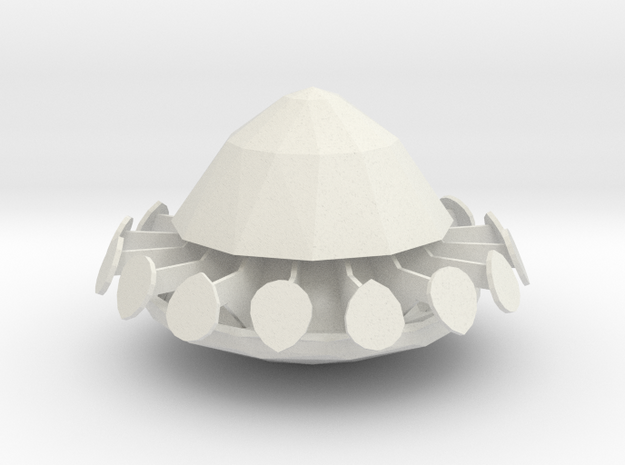 1/100 Scale UFO in White Natural Versatile Plastic