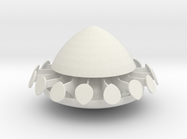 1/350 Scale UFO in White Natural Versatile Plastic