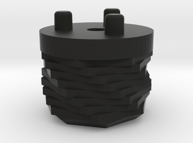 Emek/Etha 2 Bolt Cap - FRACTAL in Black Natural Versatile Plastic