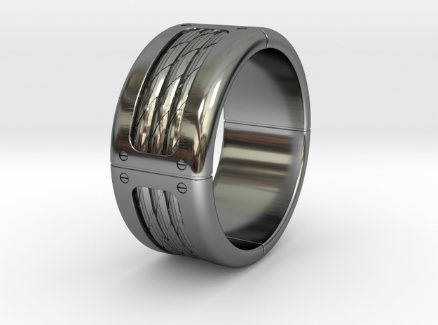 Rope Band Ring in Fine Detail Polished Silver