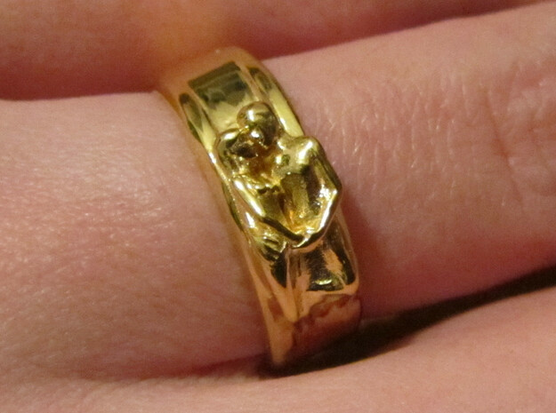 Loving Couple Wedding Ring (or Engagement Ring? in 18k Gold Plated Brass: 9 / 59
