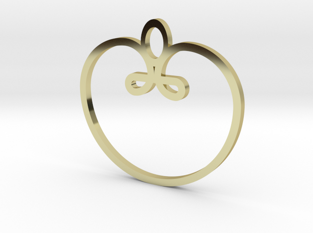 heart, apple pendant in 18k Gold Plated Brass