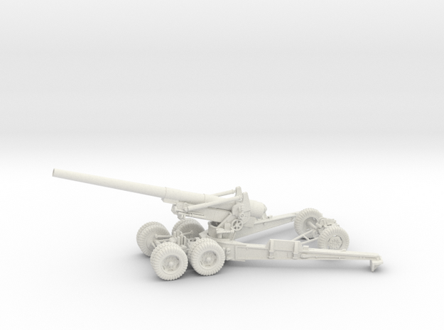  1/56 US 155mm Long Tom Cannon Open Fire Position in White Natural Versatile Plastic