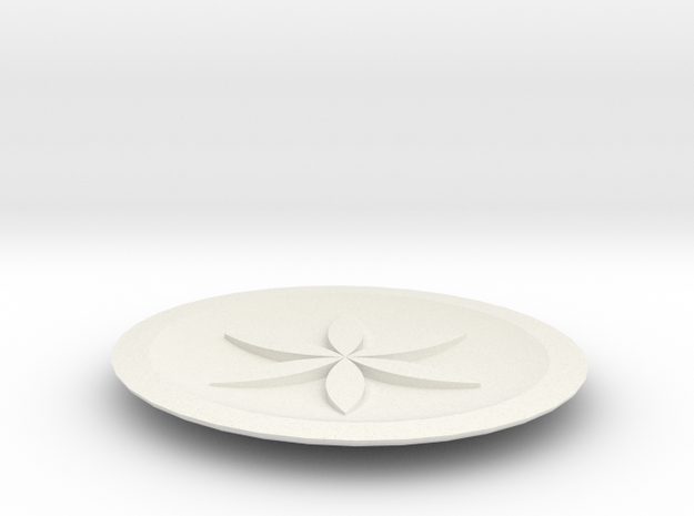 Flower plate in White Natural Versatile Plastic