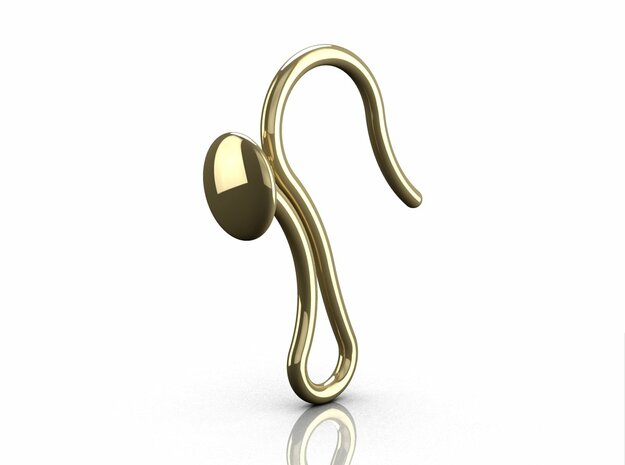 Universal Hook For Earrings in Polished Brass