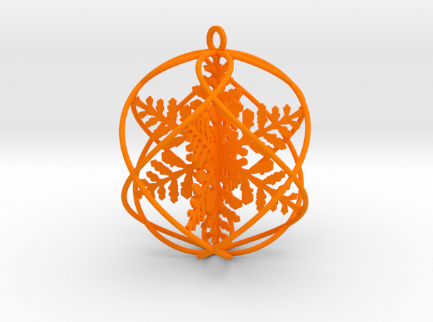 double snowflakes bauble in Orange Processed Versatile Plastic