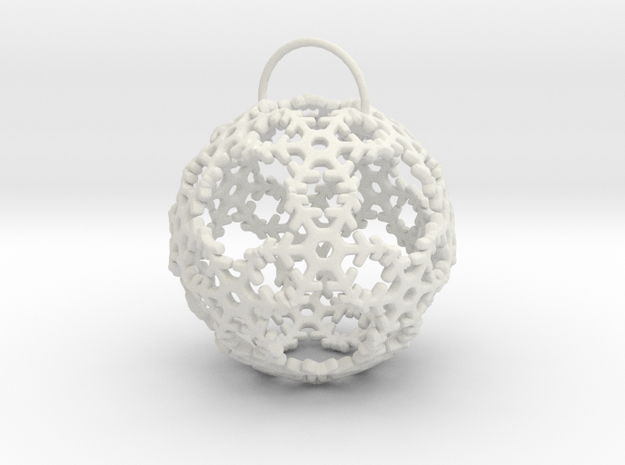 Snow Ball Ornament in White Natural Versatile Plastic