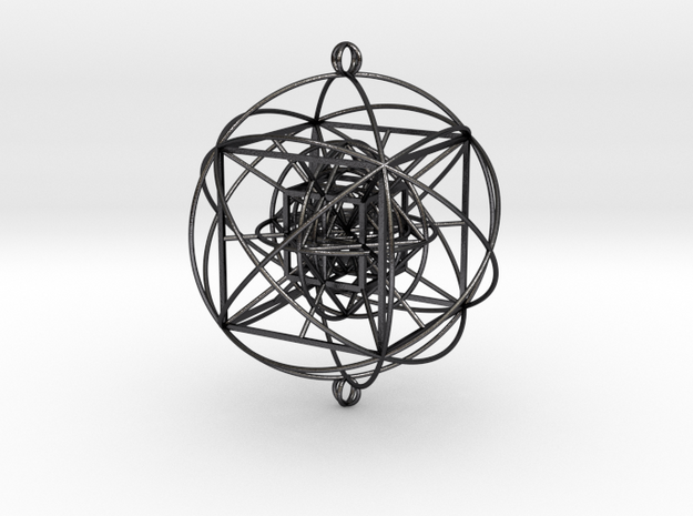 Unity Sphere (medium w axis) in Polished and Bronzed Black Steel