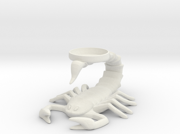 Scorpion Candle Holder in White Natural Versatile Plastic