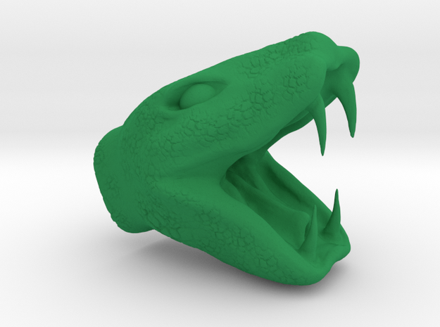 Snake head pendant  in Green Processed Versatile Plastic