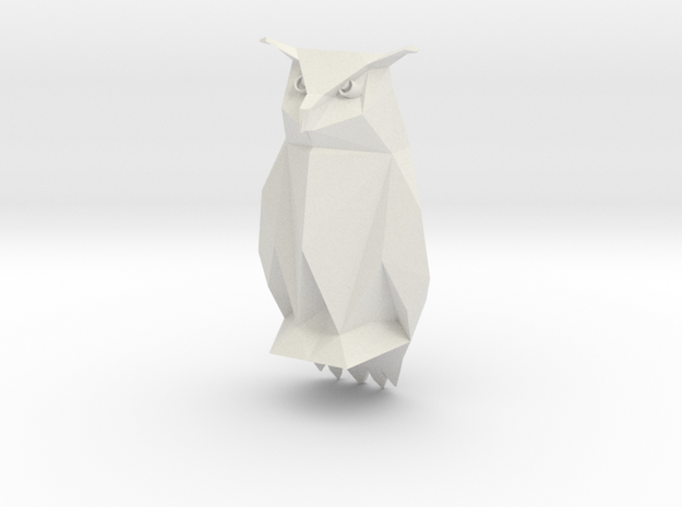 Tesla Owl  in White Natural Versatile Plastic