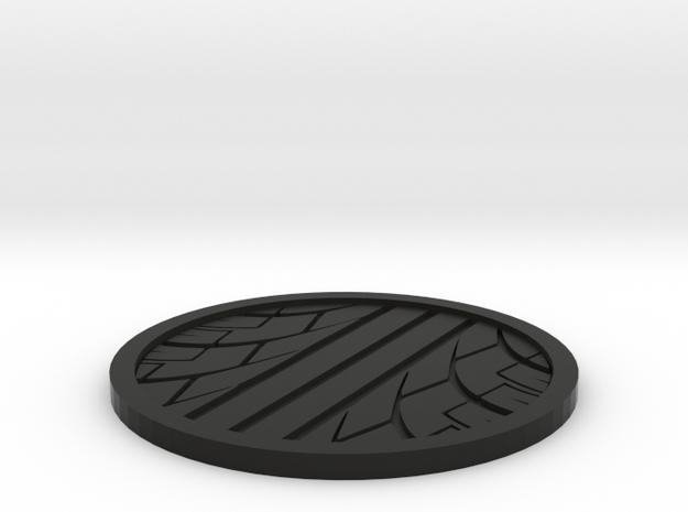 Tire Track Coaster in Black Natural Versatile Plastic