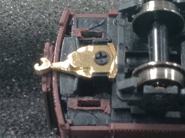 N Scale Kinematic Coupler for BLI P70 8PK (BRASS) in Natural Brass