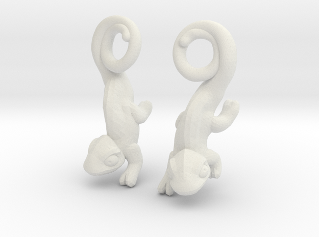 Chameleon Earrings in White Natural Versatile Plastic