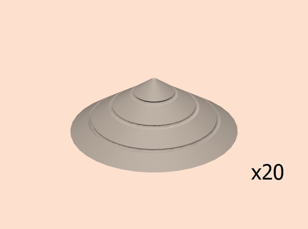 28mm SciFi Ashigaroo hats in Tan Fine Detail Plastic