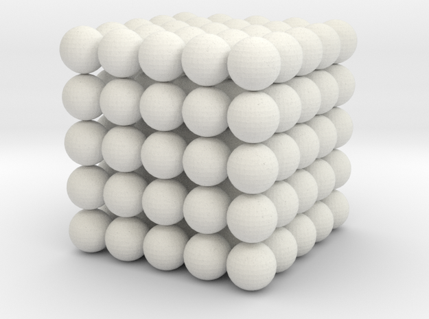Cube spheres in White Natural Versatile Plastic: Medium