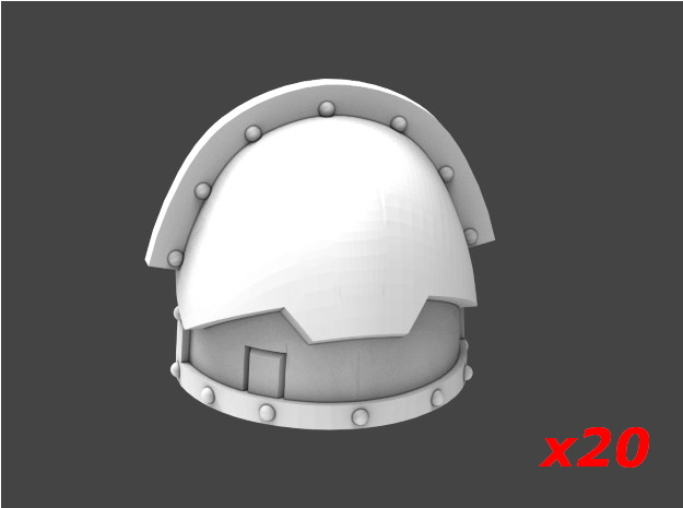 Blank Reinforced Shoulderpads x20 in Tan Fine Detail Plastic