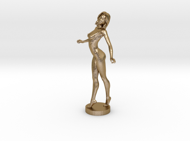 Sexy Nude Lady in Polished Gold Steel