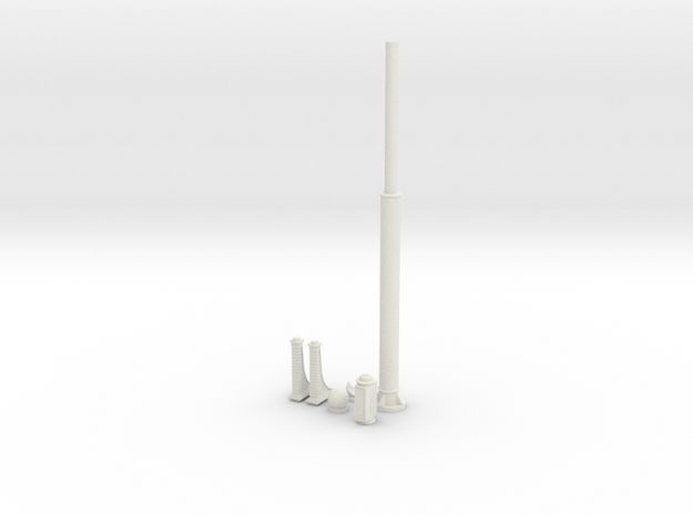 Street lamp post - Tall format in White Natural Versatile Plastic
