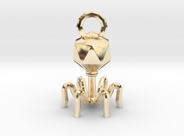 Bacteriophage in 14k Gold Plated Brass